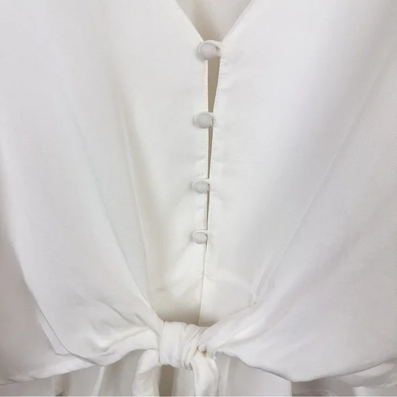 Sancia Front Tie White/Ivory Blouse Top Like New One Size - Picture 3 of 6
